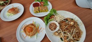 Pad Thai and Dumplings at JVgan Healthy Food in Sri Racha