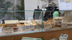 Vegan bake shelf at Meandri  in Busan