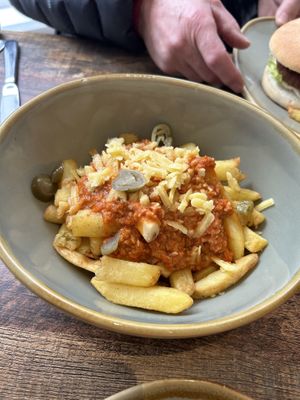 Dirty fries with chilli   at Rascals Cafe in Perth