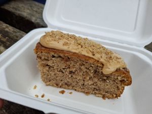 Coffee and walnut cake at Rascals Cafe in Perth
