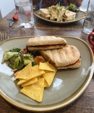 Courgette, Aubergine & cheeze panini  at Rascals Cafe in Perth