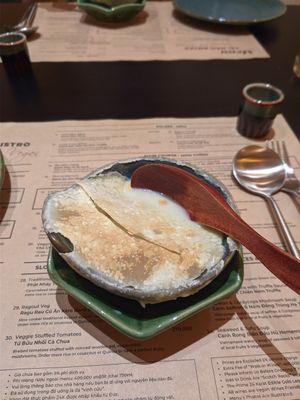 "Mushy Soup" aka creamy-ish frozen veg soup at Cai Mam Bistro - Signature Vegan in Hanoi
