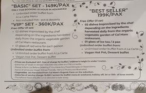 The menue formulas at Cai Mam Bistro - Signature Vegan in Hanoi