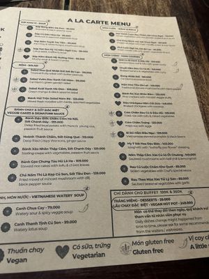 Menu  at Cai Mam Bistro - Signature Vegan in Hanoi