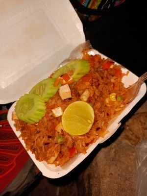Vegetable tofu fried rice at 17 Vegetarian Food Stall in Koh Phangan