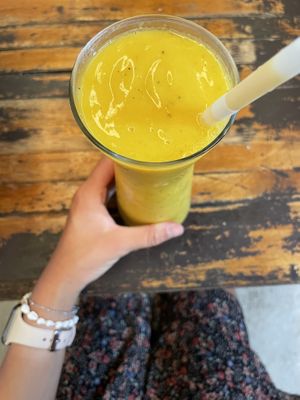 Mango Passionfruit shake   at 17 Vegetarian Food Stall in Koh Phangan