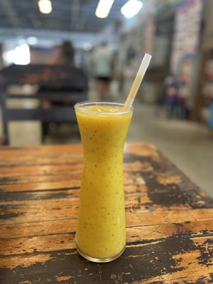 Mango Passionfruit shake 60thb  at 17 Vegetarian Food Stall in Koh Phangan