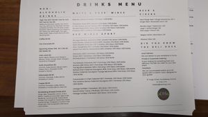 Drinks menu as of March 2024 at The Deli in Bundaberg