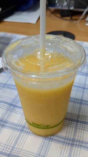 Xotik smoothie, pineapple sunset ($6.0) at The Deli in Bundaberg