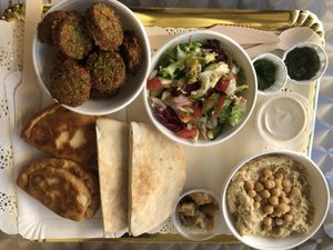 Mix platter   at Beyond Falafel in Quarteira