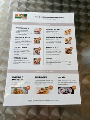 Menu  at Beyond Falafel in Quarteira