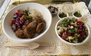 Falafel plate without bread  at Beyond Falafel in Quarteira