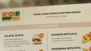 Menu at Beyond Falafel in Quarteira