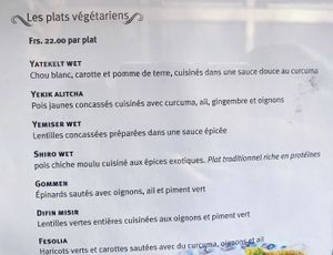 Vegetarian menu (2024) at Nil-Bleu in Lausanne