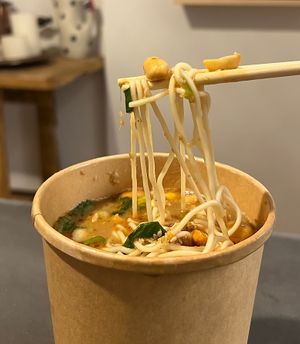 Peanut satay ramen  at Yasai Ramen in Lisbon