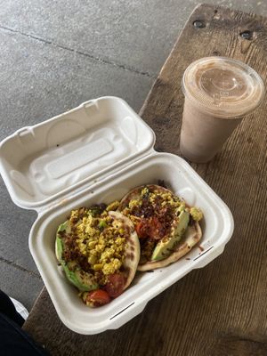 Ulu watu (smoothie) and Breakfast tacos  at Leahi Health - Manoa in Honolulu