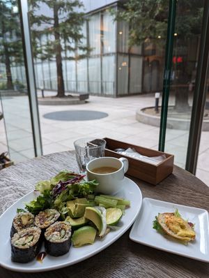 Vegan sushi plate at Chaya Macrobiotics - Shiodome in Tokyo