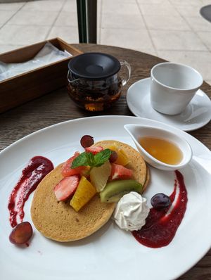 Vegan pancakes at Chaya Macrobiotics - Shiodome in Tokyo