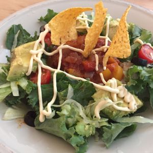 Kale & avocado taco salad at Chaya Macrobiotics - Shiodome in Tokyo