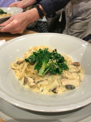 Mushroom & Soy Cream Pasta at Chaya Macrobiotics - Shiodome in Tokyo