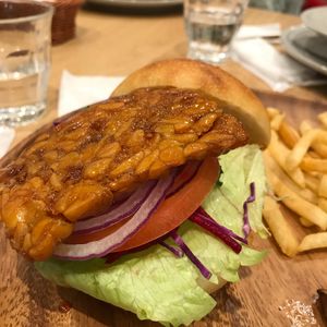 Teriyaki Tempeh Burger  at Chaya Macrobiotics - Shiodome in Tokyo