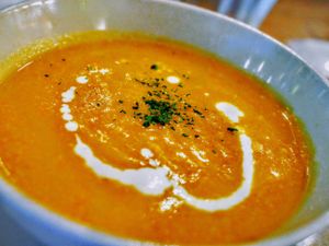 Carrot and Cashew cream soup at Chaya Macrobiotics - Shiodome in Tokyo