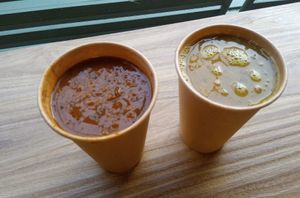 Happy lentil soup and happy Surinam pea soup #Veganuary at Super Bros. in Utrecht