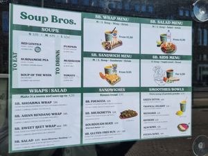 Menu at Super Bros. in Utrecht