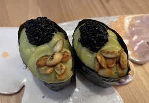 Gunkan with avo cream and soy caviar  at CUDO in Wroclaw