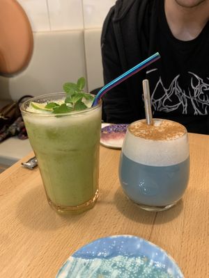 Cucumber lemonade and blue matcha   at CUDO in Wroclaw