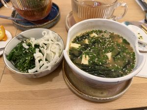 Seaweed salad + miso soupp  at CUDO in Wroclaw