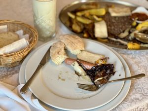 Veggie, tofu and vegan sausage platter   at PiranArt Boutique hotel in Piran