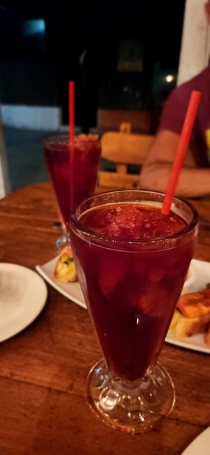 🌺 Hibiscus juice at La Puerta Café Vivero in El Remate