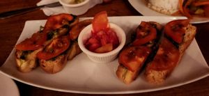 No idea the name but there was kimchi and tomates and it was good at La Puerta Café Vivero in El Remate