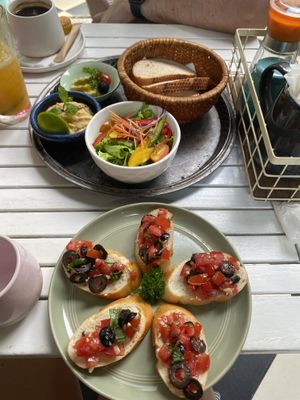 Bruschetta and hummus plate   at Alpaca Homestyle Cafe in Nha Trang