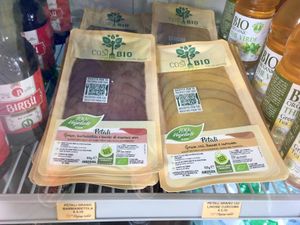 Vegan products for sale at Profumo di Sole in Pescara