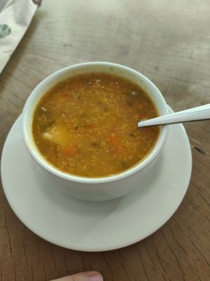 Soup at Vegan Life Restaurante in Guachaca