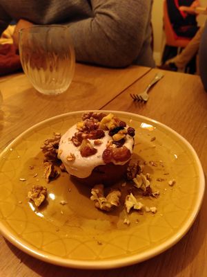 Carrot cake dessert at Soul Kitchen in Ghent