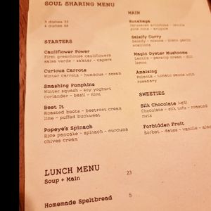 menu March 2023 at Soul Kitchen in Ghent