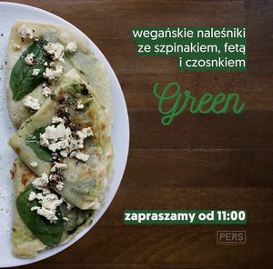 Savoury pancakes (from their instagram) spinach and feta   at PERS in Torun