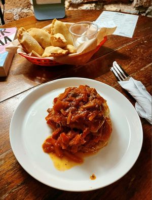Potato cake with oyster mushroom stew 23zł  at PERS in Torun