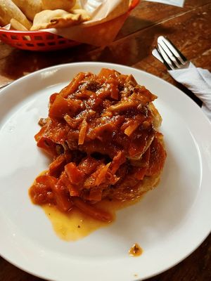 Potato cake with oyster mushroom stew 23zł  at PERS in Torun