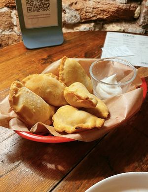 FRIED PIEROGI 6 pieces, 23 zł (mixed potato and "Mexican”)  at PERS in Torun