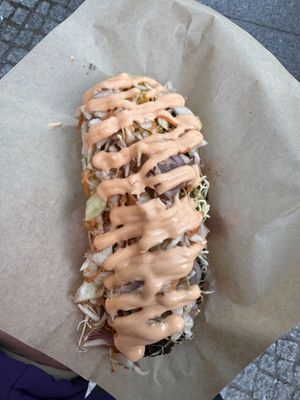 Zapiekanka with coleslaw and chilli mayo   at PERS in Torun