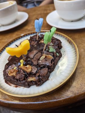 Birthday brownie at Salve Kadıköy in Istanbul