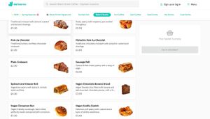 Blank street coffee menu 
shows they sell meat  at Blank Street Coffee - Charlotte St. in London