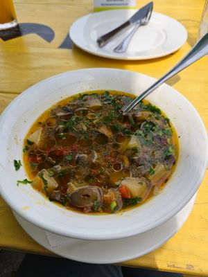 Mushroom soup at Terrace Panorama in Sighnaghi