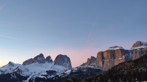 The landscape in front of the hotel at Aidin Restaurant in Canazei
