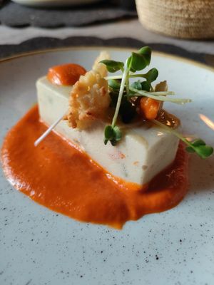 Bavarese di cavolfiore at Aidin Restaurant in Canazei