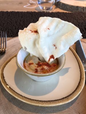 Hummus as starter   at Aidin Restaurant in Canazei